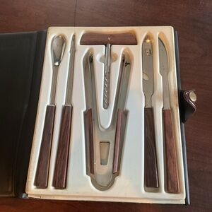 VINTAGE Stainless Steel BARTENDERS GUIDE UTENSILS Japanese 6 Piece Bar Tool Set